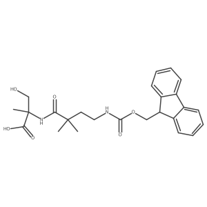 2-[4-({[(9H-fluoren-9-yl)methoxy]carbonyl}amino)-2,2-dimethylbutanamido]-3-hydroxy-2-methylpropanoic acid结构式