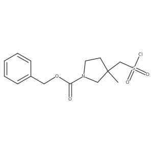 Benzyl 3-[(chlorosulfonyl)methyl]-3-methylpyrrolidine-1-carboxylate结构式