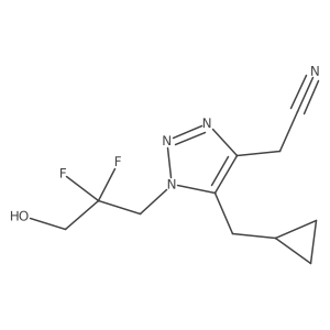2-[5-(cyclopropylmethyl)-1-(2,2-difluoro-3-hydroxypropyl)-1H-1,2,3-triazol-4-yl]acetonitrile结构式