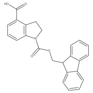 1-[(9H-fluoren-9-ylmethoxy)carbonyl]-2,3-dihydro-1H-indole-4-carboxylic acid结构式
