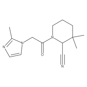 3,3-Dimethyl-1-[2-(2-methylimidazol-1-yl)acetyl]piperidine-2-carbonitrile Structure