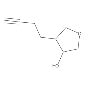 rac-(3R,4S)-4-(but-3-yn-1-yl)oxolan-3-ol结构式
