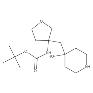 tert-butyl N-{3-[(4-hydroxypiperidin-4-yl)methyl]oxolan-3-yl}carbamate Structure