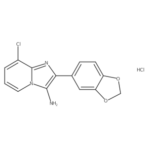 2-(1,3-Dioxaindan-5-yl)-8-chloroimidazo[1,2-a]pyridin-3-amine hydrochloride Structure