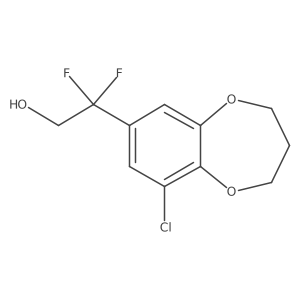 2-(9-chloro-3,4-dihydro-2H-1,5-benzodioxepin-7-yl)-2,2-difluoroethan-1-ol结构式