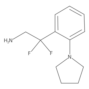 2,2-Difluoro-2-[2-(pyrrolidin-1-yl)phenyl]ethan-1-amine结构式