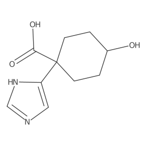 4-hydroxy-1-(1H-imidazol-5-yl)cyclohexane-1-carboxylic acid结构式