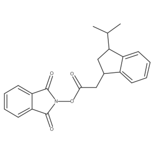 rac-1,3-dioxo-2,3-dihydro-1H-isoindol-2-yl 2-[(1R,3S)-3-(propan-2-yl)-2,3-dihydro-1H-inden-1-yl]acetate Structure