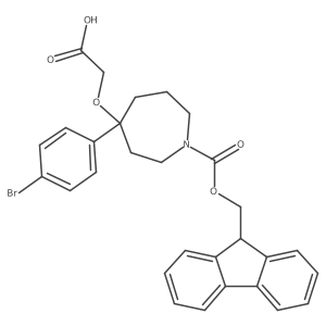 2-{[4-(4-bromophenyl)-1-{[(9H-fluoren-9-yl)methoxy]carbonyl}azepan-4-yl]oxy}acetic acid结构式