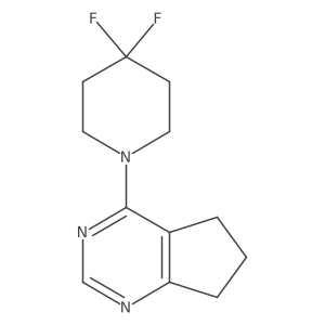 1-{5H,6H,7H-cyclopenta[d]pyrimidin-4-yl}-4,4-difluoropiperidine结构式