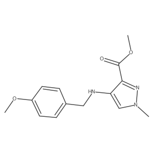 4-[[(4-Methoxyphenyl)methyl]amino]-1-methyl-1H-pyrazole-3-carboxylic acid methyl ester Structure