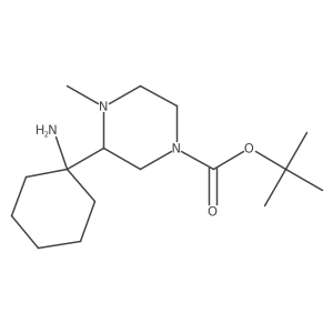 tert-Butyl 3-(1-aminocyclohexyl)-4-methylpiperazine-1-carboxylate结构式
