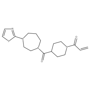 1-(4-(4-(Thiazol-2-yl)-1,4-diazepane-1-carbonyl)piperidin-1-yl)prop-2-en-1-one结构式