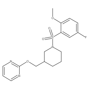 2-{[1-(5-Fluoro-2-methoxybenzenesulfonyl)piperidin-3-yl]methoxy}pyrimidine Structure