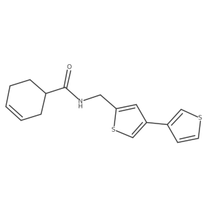 N-({[3,3'-bithiophene]-5-yl}methyl)cyclohex-3-ene-1-carboxamide结构式