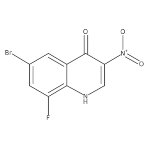6-bromo-8-fluoro-3-nitro-1H-quinolin-4-one结构式