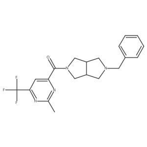 4-{5-Benzyl-octahydropyrrolo[3,4-c]pyrrole-2-carbonyl}-2-methyl-6-(trifluoromethyl)pyrimidine Structure
