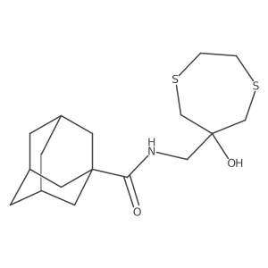 N-[(6-hydroxy-1,4-dithiepan-6-yl)methyl]adamantane-1-carboxamide结构式
