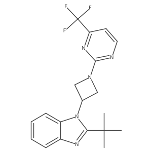 2-tert-butyl-1-{1-[4-(trifluoromethyl)pyrimidin-2-yl]azetidin-3-yl}-1H-1,3-benzodiazole结构式