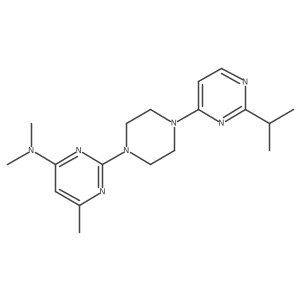 N,N,6-trimethyl-2-{4-[2-(propan-2-yl)pyrimidin-4-yl]piperazin-1-yl}pyrimidin-4-amine结构式