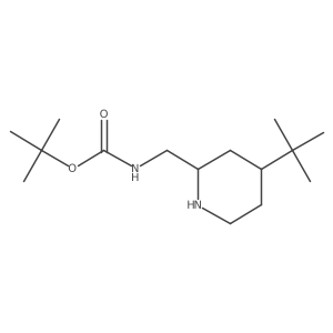 rac-tert-butyl N-{[(2R,4S)-4-tert-butylpiperidin-2-yl]methyl}carbamate Structure