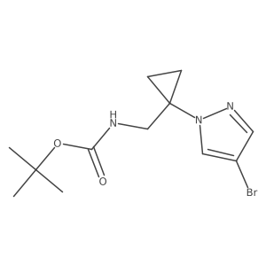 tert-butyl N-{[1-(4-bromo-1H-pyrazol-1-yl)cyclopropyl]methyl}carbamate结构式