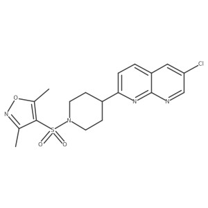 6-Chloro-2-{1-[(3,5-dimethyl-1,2-oxazol-4-yl)sulfonyl]piperidin-4-yl}-1,8-naphthyridine结构式