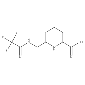 6-[(2,2,2-Trifluoroacetamido)methyl]piperidine-2-carboxylic acid结构式