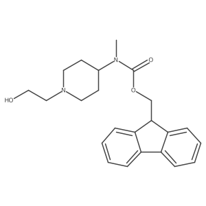 (9H-fluoren-9-yl)methyl N-[1-(2-hydroxyethyl)piperidin-4-yl]-N-methylcarbamate结构式