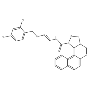 N-({[(2,4-dichlorobenzyl)oxy]amino}methylene)-3a,11c-dihydro-3H-benzo[5,6]chromeno[4,3-c]isoxazole-1(4H)-carboxamide Structure