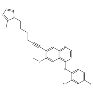 4-(2-Bromo-4-fluorophenoxy)-6-methoxy-7-[6-(2-methylimidazol-1-yl)-1-hexynyl]quinazoline结构式