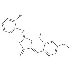 (5Z)-2-[(2-bromophenyl)amino]-5-(2,4-dimethoxybenzylidene)-1,3-thiazol-4(5H)-one Structure