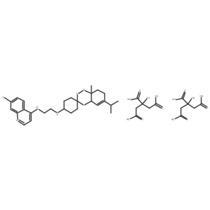 1,2-Ethanediamine, N-(7-chloro-4-quinolinyl)-N'-(4a,7,8,8a-tetrahydro-8a-methyl-6-(1-methylethyl)spiro(1,2,4-benzotrioxin-3,1'-cyclohexan)-4'-yl)-, 2-hydroxy-1,2,3-propanetricarboxylate (1:2)结构式