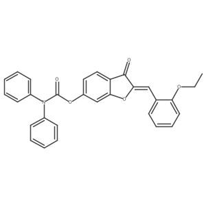 (2Z)-2-(2-ethoxybenzylidene)-3-oxo-2,3-dihydro-1-benzofuran-6-yl diphenylcarbamate Structure
