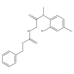 Carbamic acid, [2-[(2-bromo-4-chlorophenyl)methylamino]-2-oxoethyl]-, phenylmethyl ester结构式