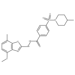 N'-(4-methoxy-7-methylbenzo[d]thiazol-2-yl)-4-((4-methylpiperidin-1-yl)sulfonyl)benzohydrazide结构式