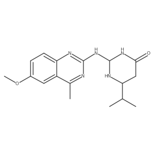 2-[(6-Methoxy-4-methylquinazolin-2-yl)amino]-6-propan-2-yl-1,3-diazinan-4-one结构式