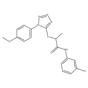 N-(3-chlorophenyl)-2-{[1-(4-methoxyphenyl)-1H-tetrazol-5-yl]sulfanyl}propanamide结构式