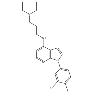 N'-[1-(3-chloro-4-methylphenyl)-1H-pyrazolo[3,4-d]pyrimidin-4-yl]-N,N-diethylpropane-1,3-diamine结构式