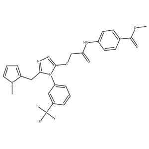 methyl 4-(2-((5-((1-methyl-1H-pyrrol-2-yl)methyl)-4-(3-(trifluoromethyl)phenyl)-4H-1,2,4-triazol-3-yl)thio)acetamido)benzoate结构式