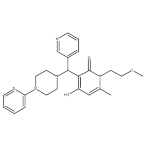 4-hydroxy-1-(2-methoxyethyl)-6-methyl-3-((4-(pyridin-2-yl)piperazin-1-yl)(pyridin-3-yl)methyl)pyridin-2(1H)-one Structure
