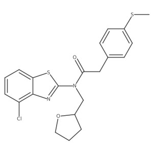 N-(4-chlorobenzo[d]thiazol-2-yl)-2-(4-(methylthio)phenyl)-N-((tetrahydrofuran-2-yl)methyl)acetamide结构式
