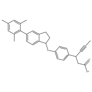 (3R)-3-(4-((5-Mesityl-2,3-dihydro-1H-inden-1-yl)oxy)phenyl)hex-4-ynoic acid结构式