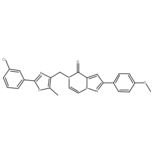5-((2-(3-chlorophenyl)-5-methyloxazol-4-yl)methyl)-2-(4-methoxyphenyl)pyrazolo[1,5-a]pyrazin-4(5H)-one结构式