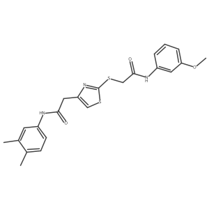 N-(3,4-dimethylphenyl)-2-(2-((2-((3-methoxyphenyl)amino)-2-oxoethyl)thio)thiazol-4-yl)acetamide结构式