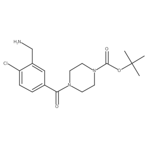 Tert-butyl 4-[3-(aminomethyl)-4-chlorobenzoyl]piperazine-1-carboxylate结构式