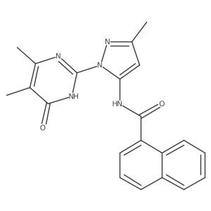 N-(1-(4,5-dimethyl-6-oxo-1,6-dihydropyrimidin-2-yl)-3-methyl-1H-pyrazol-5-yl)-1-naphthamide结构式