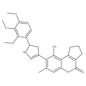9-hydroxy-7-methyl-8-[5-(2,3,4-trimethoxyphenyl)-4,5-dihydro-1H-pyrazol-3-yl]-2,3-dihydrocyclopenta[c]chromen-4(1H)-one结构式