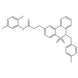 N-(2,5-difluorophenyl)-2-((6-(4-methylbenzyl)-5,5-dioxido-6H-benzo[c]pyrimido[4,5-e][1,2]thiazin-2-yl)thio)acetamide结构式