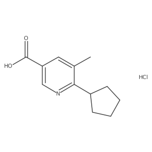6-Cyclopentyl-5-methylnicotinic acid hydrochloride Structure
